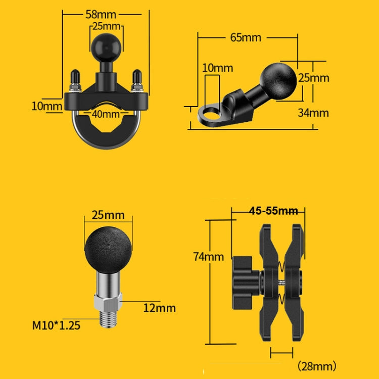 Motorcycle Bracket Crab Navigation Phone Bracket,Style： M10 +Anti-theft Buckle - Holder by PMC Jewellery | Online Shopping South Africa | PMC Jewellery | Buy Now Pay Later Mobicred