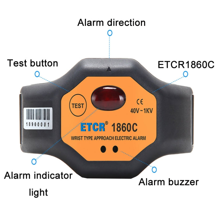 ETCR Non-contact High Voltage Alarm Ellectrician Test Pen, Model: ETCR1860C For Wrist - Current & Voltage Tester by ETCR | Online Shopping South Africa | PMC Jewellery | Buy Now Pay Later Mobicred