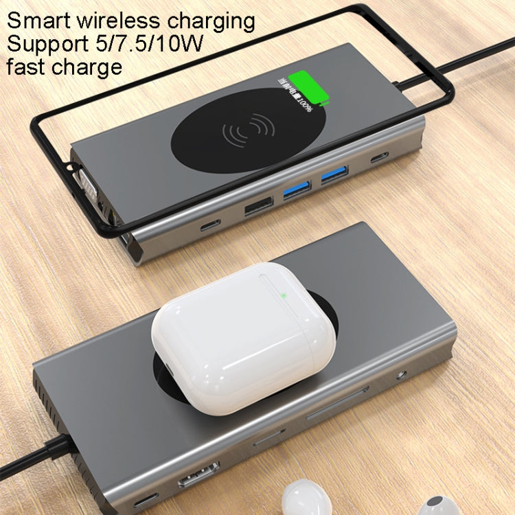 BX13V 13 In 1 Type-C Docking Station Wireless Charging Hub - USB HUB by PMC TechLife | Online Shopping South Africa | PMC TechLife