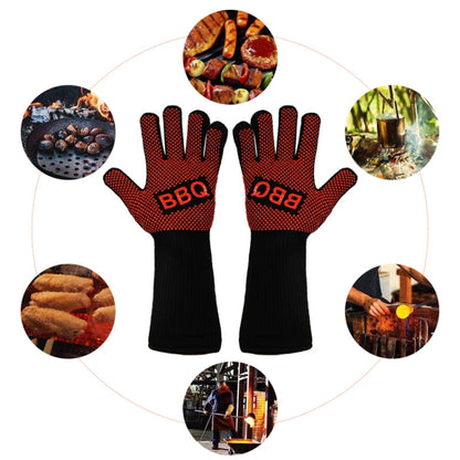 1 Pair High Temperature Resistant Silicone BBQ Gloves  Anti-Scalding Gloves(Scalpel Red) - Safety Gloves by PMC Jewellery | Online Shopping South Africa | PMC Jewellery