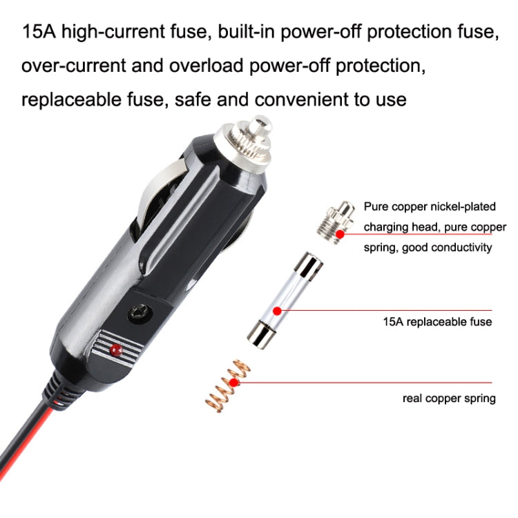 12-24V Car Cigarette Lighter Plug Extension Line, Cable Length 3.7m - Cigar Socket by PMC Jewellery | Online Shopping South Africa | PMC Jewellery