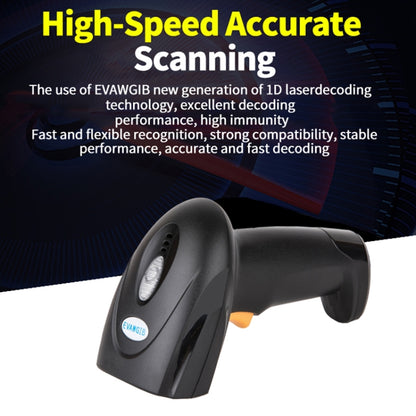 EVAWGIB Handheld USB Barcode Laser Scanner, Model: DL-J08 1D Wired - Barcode Scanner by EVAWGIB | Online Shopping South Africa | PMC Jewellery