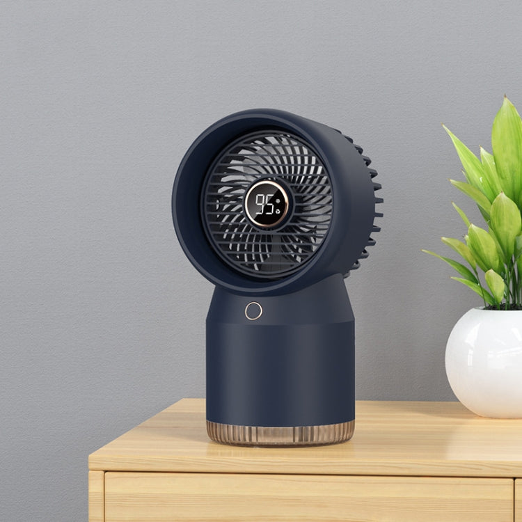 Spray Humidified LED Digital Display Office Home Fan, Style: 3600mAh Rechargeable(Blue) - Electric Fans by PMC Jewellery | Online Shopping South Africa | PMC Jewellery | Buy Now Pay Later Mobicred