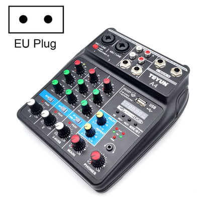 TEYUN A4 4-way Small Microphone Digital Mixer Live Recording Effector(EU Plug) - Live Sound Effects Processors by TEYUN | Online Shopping South Africa | PMC Jewellery | Buy Now Pay Later Mobicred