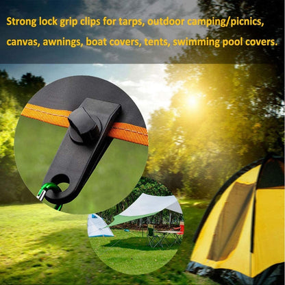 Canopy Fixed Tent Clip Rope Buckle Set 10 Clips+10 White Dot Ropes+10 Black PP Fast Hangings - Tents & Accessories by PMC Jewellery | Online Shopping South Africa | PMC Jewellery