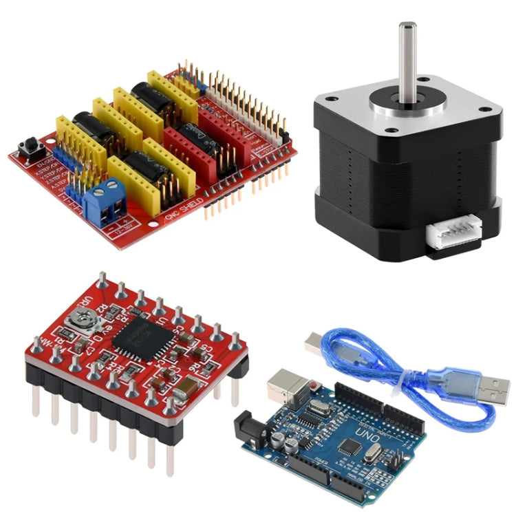 3D Printer Accessories CNC V3 + UNO R3 Improved Version + A4988 Driver + Step Motor Kit - Parts by PMC Jewellery | Online Shopping South Africa | PMC Jewellery