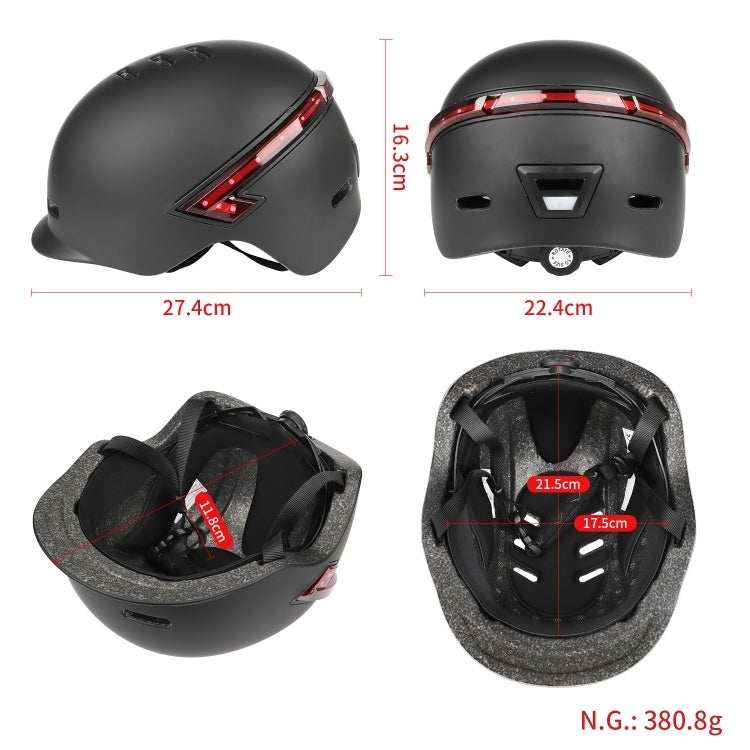 Cycling Helmet Ultralight Bicycle Helmet with Warning Light Remote Control(White) - Protective Helmet & Masks by PMC TechLife | Online Shopping South Africa | PMC TechLife