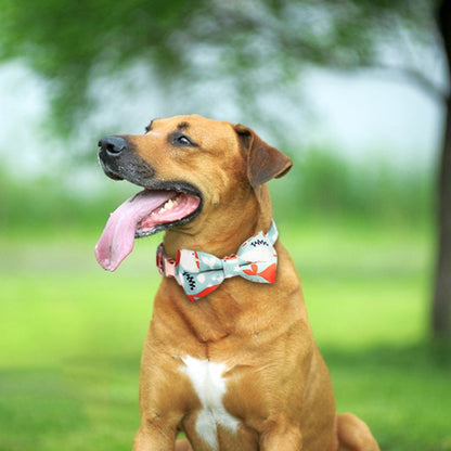 Rose Gold Buckle Pet Detachable Bow Collar, Size: XL 2.5x43-70cm(Blue Bellland) - Collars by PMC Jewellery | Online Shopping South Africa | PMC Jewellery