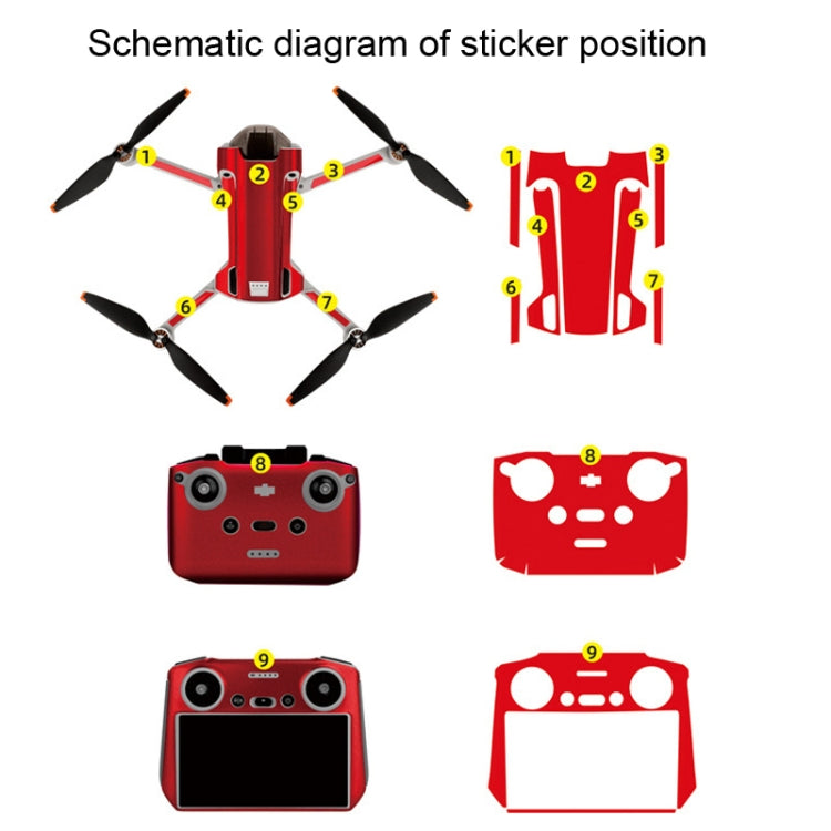 Sunnylife Drone+Remote Control Protective Sticker For DJI Mini 3 Pro RC Version(Aurora Red) - Stickers by Sunnylife | Online Shopping South Africa | PMC Jewellery | Buy Now Pay Later Mobicred