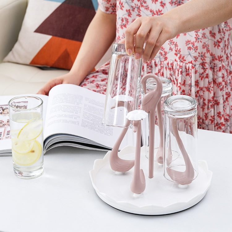Home Portable Drainer Cup Holder With Rotatable Tray, Specification: Six Cups(Light Pink) - Shelf by PMC TechLife | Online Shopping South Africa | PMC TechLife | Buy Now Pay Later Mobicred