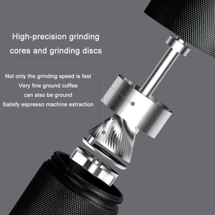 CNC Stainless Steel Hand Crank Coffee Bean Grinder, Specification: Seven Corner Silver - free shipping - PMC TechLife - Order now!