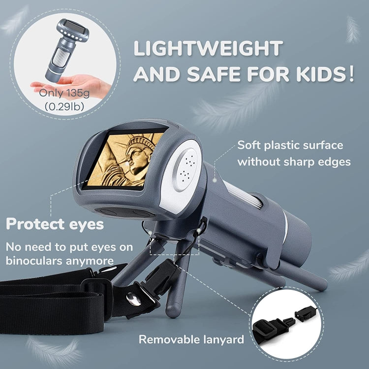 Children Camera Microscope USB Electronic Microscope Digital Magnifying Glass(Silver Gray) - free shipping - PMC Jewellery - Order now!
