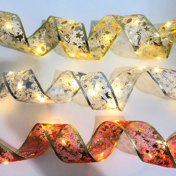 Christmas LED Lights Bronzing Double Ribbon String Lights, Specification: 4m(Silver Warm Light) - Decoration Lamps by PMC TechLife | Online Shopping South Africa | PMC TechLife
