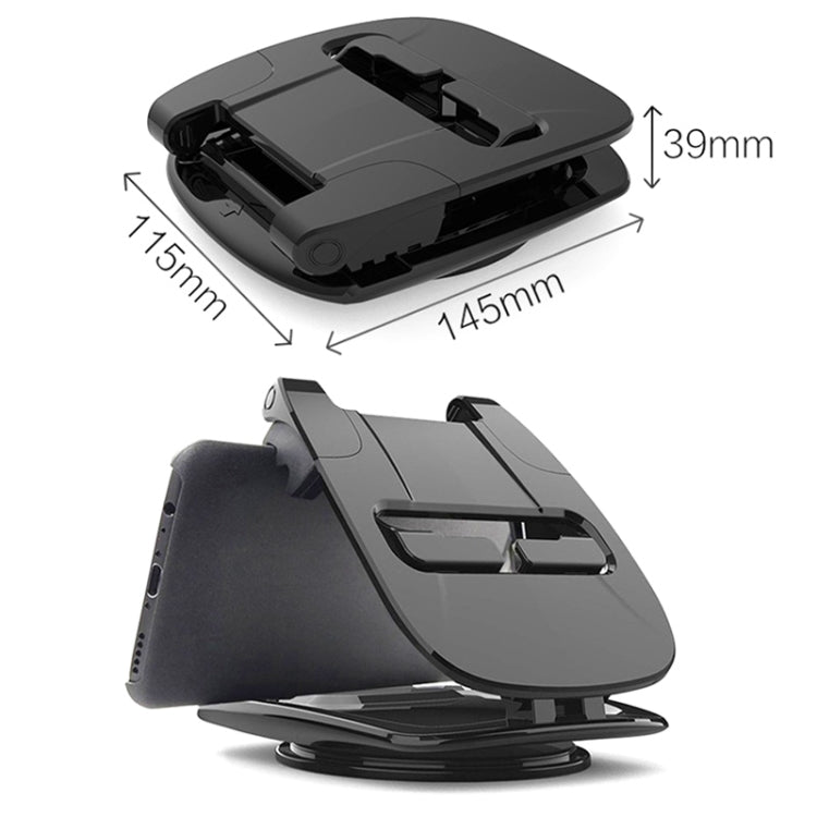 MM002 Car Dashboard Mobile Phone Holder Car Silicone Rotary Navigation Mobile Phone Holder(Black) - Car Holders by PMC TechLife | Online Shopping South Africa | PMC TechLife