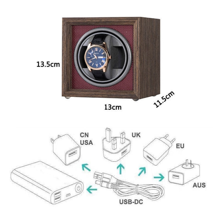 USB Automatic Mechanical Watch Shaker Watch Rotates Places Storage Box, Color: 1 Watch Red - free shipping - PMC TechLife - Order now!