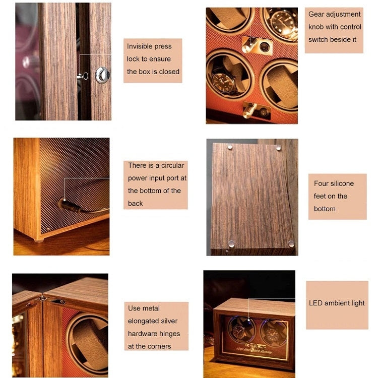 USB Automatic Mechanical Watch Shaker Watch Rotates Places Storage Box, Color: 2 Watches Red - free shipping - PMC TechLife - Order now!