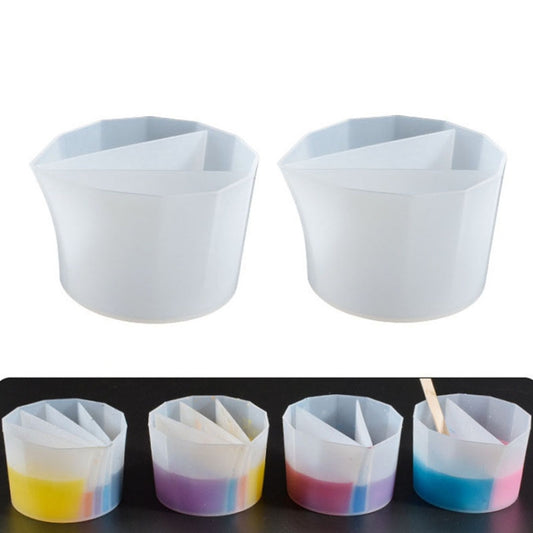 2 PCS DIY Crystal Epoxy Color Separation Cup Silicone Toning Cup, Style: 3 Grid - Arts & Crafts by PMC Jewellery | Online Shopping South Africa | PMC Jewellery