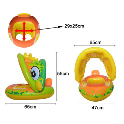 Baby Cartoon Animal Swimming Ring With Awning(Purple) - Swimming Rings by PMC Jewellery | Online Shopping South Africa | PMC Jewellery