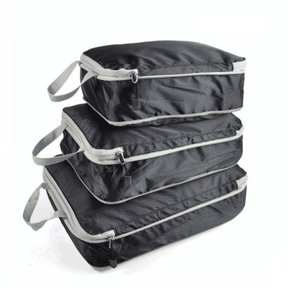 3 PCS/Set Travel Waterproof Compression Clothes Storage Bag(Black Without Net) - Storage Bags by PMC Jewellery | Online Shopping South Africa | PMC Jewellery