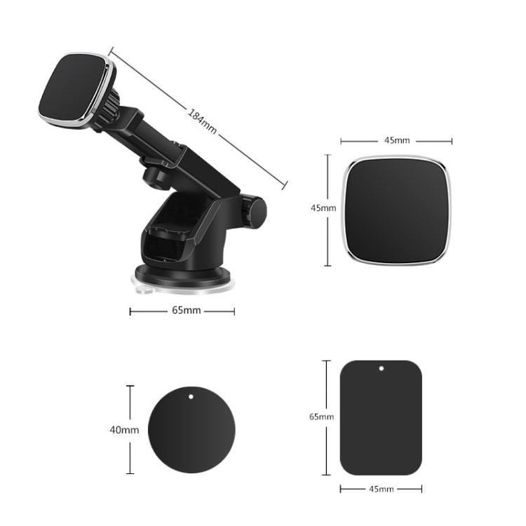 Telescopic Suction Cup Magnetic Suction Car Navigation Desktop Phone Bracket(Black) - Universal Car Holders by PMC TechLife | Online Shopping South Africa | PMC TechLife | Buy Now Pay Later Mobicred