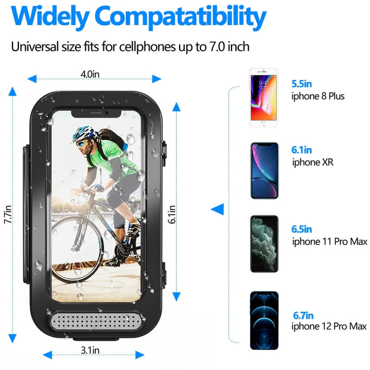Bicycle Waterproof Bag Motorcycle Transparent Flip Phone Holder(Black) - Holders by PMC TechLife | Online Shopping South Africa | PMC TechLife | Buy Now Pay Later Mobicred