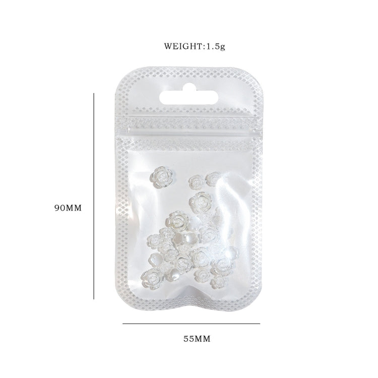 SP0473 30Pcs/Pack 3D Camellia Nail Art Decorative Rhinestones(Silver White) - Nail Stickers by PMC Jewellery | Online Shopping South Africa | PMC Jewellery | Buy Now Pay Later Mobicred