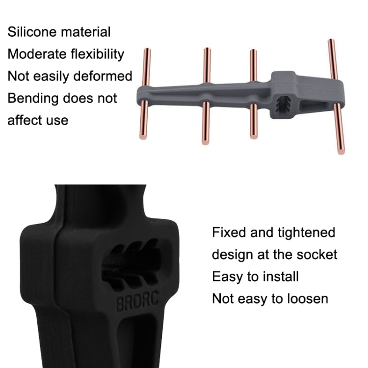BRDRC Remote Control Eight Wood Antenna Signal Enhancer Suitable For DJI FPV Combo(Gray Red Copper) - Other Accessories by BRDRC | Online Shopping South Africa | PMC Jewellery | Buy Now Pay Later Mobicred