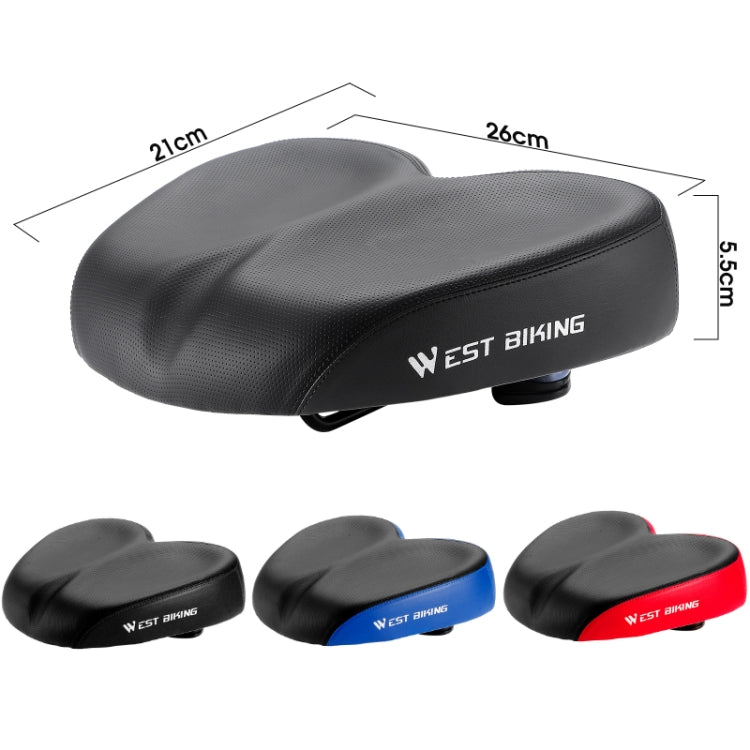 WEST BIKING Bicycle Widened And Comfortable Shock Absorbing Saddle(Black Red) - Bicycle Saddle by WEST BIKING | Online Shopping South Africa | PMC Jewellery