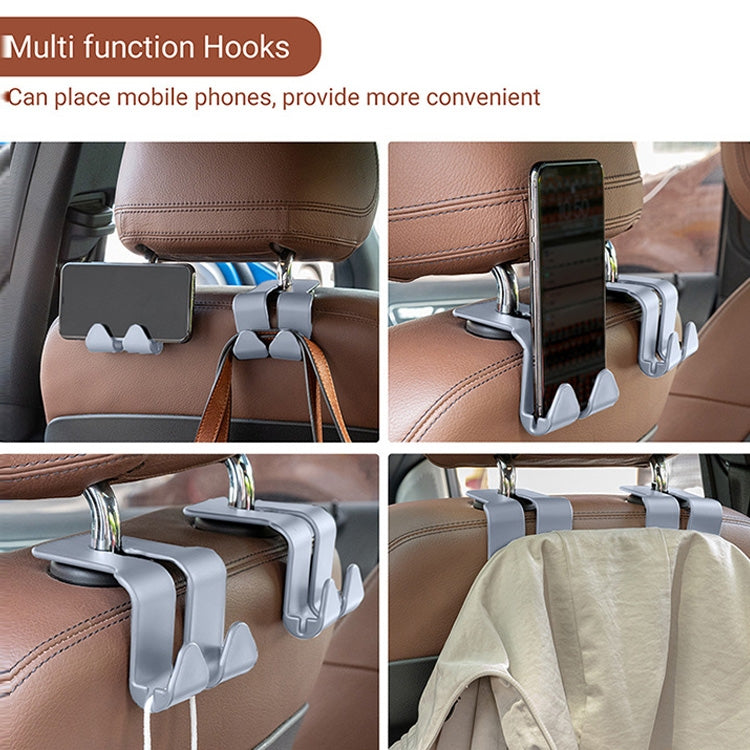 10PCS A-3 Car Hidden Seat Back Hook Multifunctional Rear Phone Holder Hook(Gray) - Auto Fastener & Clips by PMC TechLife | Online Shopping South Africa | PMC TechLife | Buy Now Pay Later Mobicred