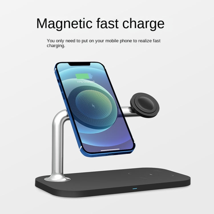 3 In 1 Magnetic Wireless Charger For iPhone12/13&iWatch&AirPods(Black) - Multifunction Charger by PMC Jewellery | Online Shopping South Africa | PMC Jewellery