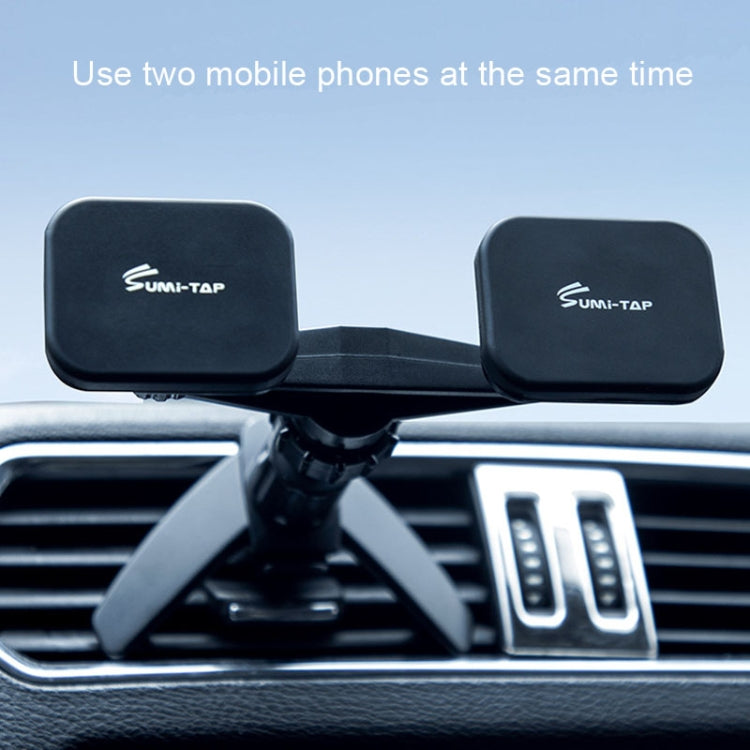 SUMITAP STH-S44Y Car Mobile Phone Double Head Magnetic Stand(Blue) - Car Holders by SUMITAP | Online Shopping South Africa | PMC Jewellery | Buy Now Pay Later Mobicred