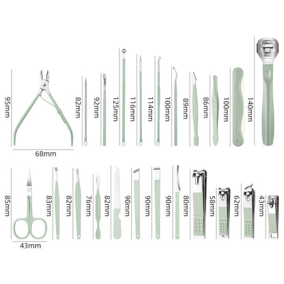 Stainless Steel Nail Clipper Nail Art Tool Set, Color: 12 PCS/Set (Green) - Nail Clipper by PMC Jewellery | Online Shopping South Africa | PMC Jewellery | Buy Now Pay Later Mobicred