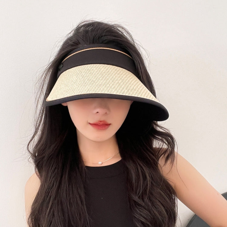 Summer Black Rubber Anti-UV Sunshade Straw Hat, Color: D-210 Black - Peaked Cap by PMC Jewellery | Online Shopping South Africa | PMC Jewellery