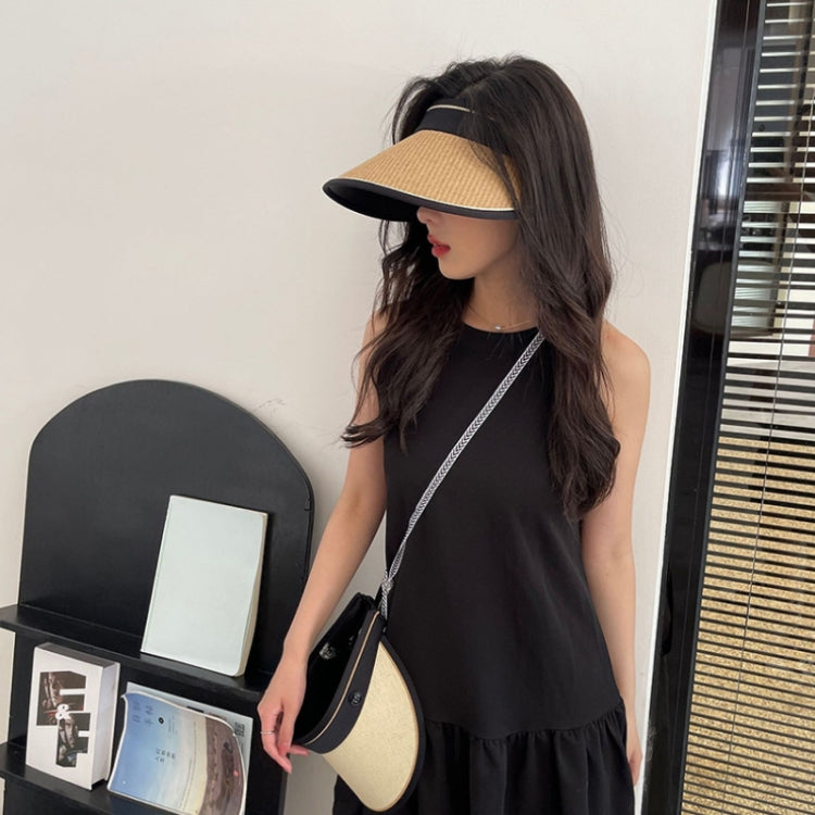 Summer Black Rubber Anti-UV Sunshade Straw Hat, Color: D-210 Black - Peaked Cap by PMC Jewellery | Online Shopping South Africa | PMC Jewellery