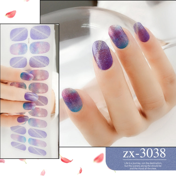 22 Fingers Shiny Onion Powder Starry Waterproof Nail Sticker(ZX-3038) - Nail Stickers by PMC Jewellery | Online Shopping South Africa | PMC Jewellery | Buy Now Pay Later Mobicred