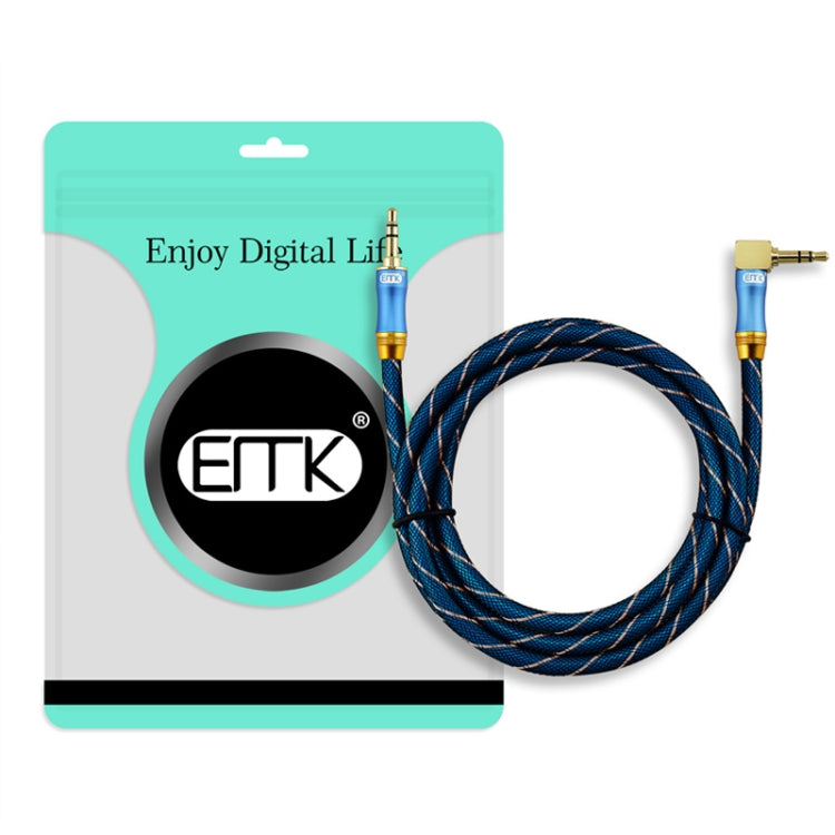 EMK 90-Degree Car 3.5mm Audio Cable Extension Cable, Cable Length: 2M(Blue) - free shipping - PMC TechLife - Order now!