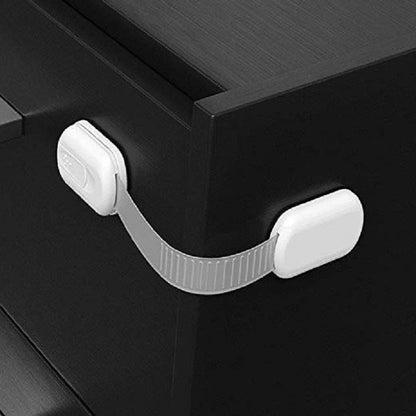 Slide Adjust Baby Safety Lock Refrigerator Drawer Lock(White) - Safety Equipment by PMC Jewellery | Online Shopping South Africa | PMC Jewellery