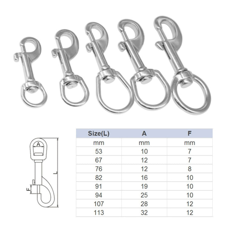 Stainless Steel Swivel Single Hook Pet Leash Hook, Specification: 65mm - Hooks by PMC TechLife | Online Shopping South Africa | PMC TechLife | Buy Now Pay Later Mobicred