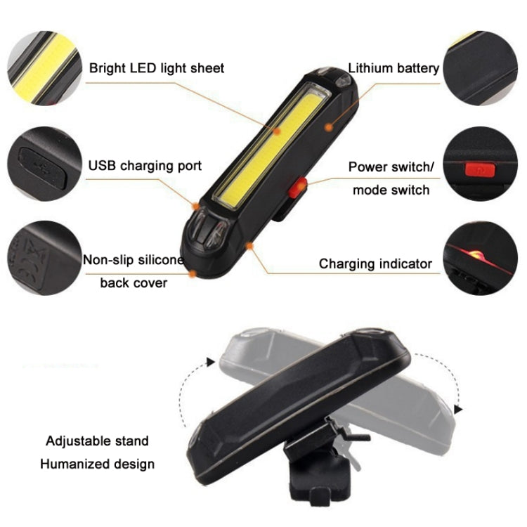 LED Rechargeable Bicycle Warning Strip Tail Light(OPP White Light) - Taillights by PMC TechLife | Online Shopping South Africa | PMC TechLife | Buy Now Pay Later Mobicred