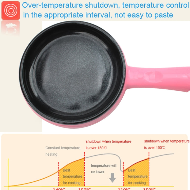 350W Electric Egg Omelette Cooker Frying Pan Steamer Cooker,EU Plug,Style: Pan+Wood Shovel Pink - Electric Skillets by PMC Jewellery | Online Shopping South Africa | PMC Jewellery