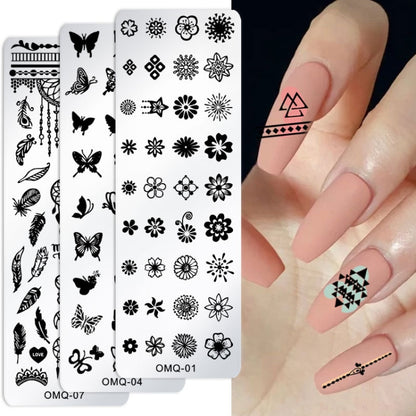 5 PCS Nail Art Print Template Nail Art Tools(OMQ-09) - Nail Art Equipment by PMC Jewellery | Online Shopping South Africa | PMC Jewellery | Buy Now Pay Later Mobicred