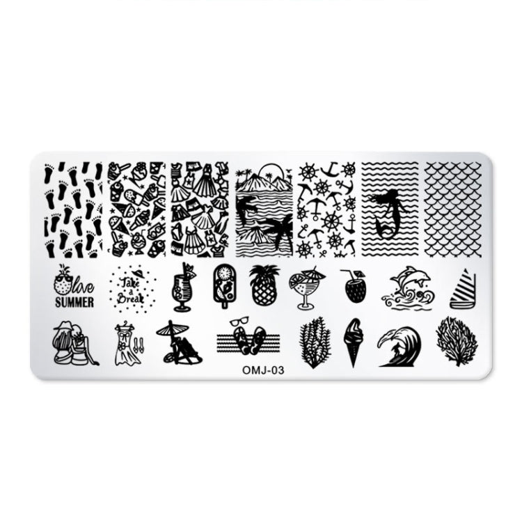 5 PCS Square Nail Art Print Template Nail Accessories(OMJ-03) - Nail Art Equipment by PMC Jewellery | Online Shopping South Africa | PMC Jewellery | Buy Now Pay Later Mobicred