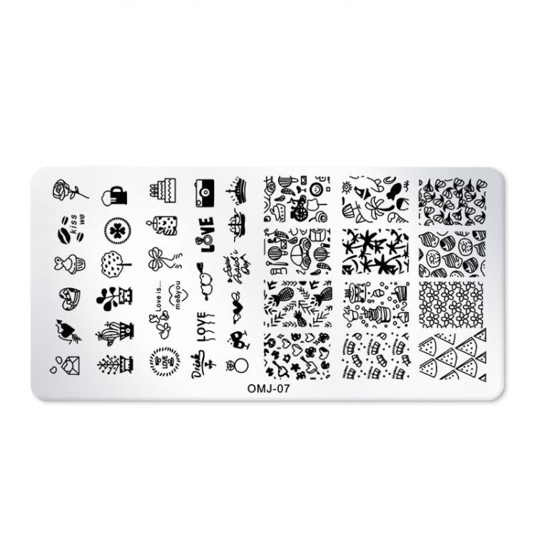 5 PCS Square Nail Art Print Template Nail Accessories(OMJ-07) - Nail Art Equipment by PMC Jewellery | Online Shopping South Africa | PMC Jewellery | Buy Now Pay Later Mobicred