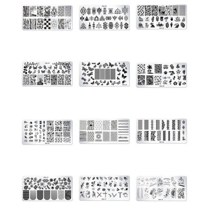 5 PCS Square Nail Art Print Template Nail Accessories(OMJ-05) - Nail Art Equipment by PMC Jewellery | Online Shopping South Africa | PMC Jewellery | Buy Now Pay Later Mobicred