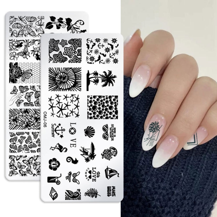 5 PCS Square Nail Art Print Template Nail Accessories(OMJ-12) - Nail Art Equipment by PMC Jewellery | Online Shopping South Africa | PMC Jewellery | Buy Now Pay Later Mobicred