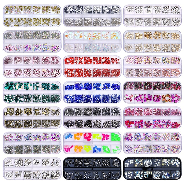 12 Grid Flat Bottom Shaped Nail Rhinestones Nail Decoration, Specification: 05 - Nail Stickers by PMC Jewellery | Online Shopping South Africa | PMC Jewellery | Buy Now Pay Later Mobicred