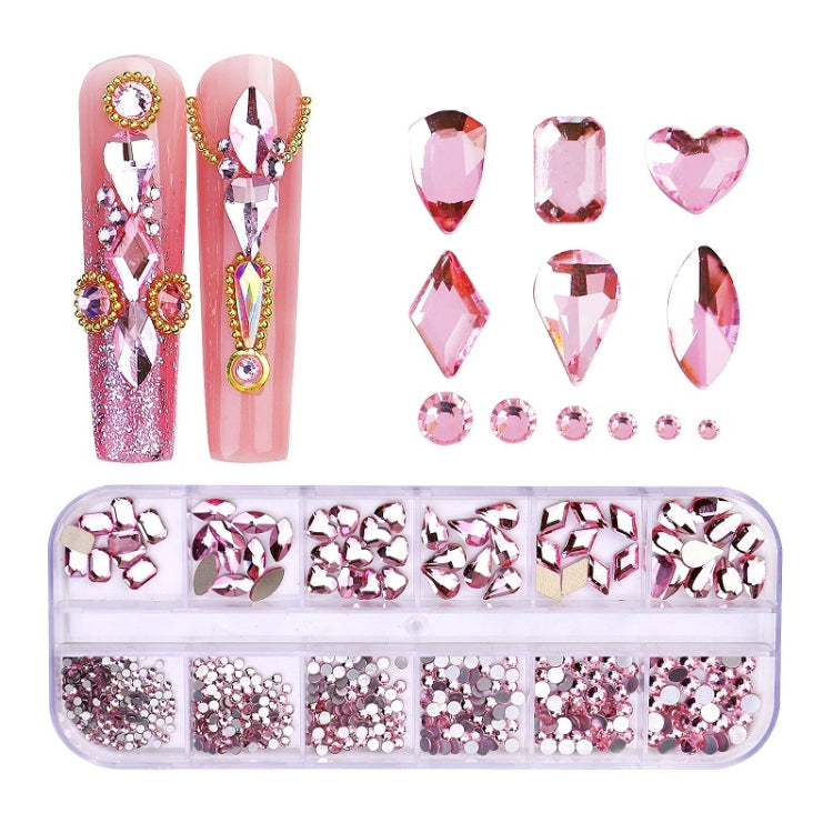 12 Grid Flat Bottom Shaped Nail Rhinestones Nail Decoration, Specification: 07 - Nail Stickers by PMC Jewellery | Online Shopping South Africa | PMC Jewellery | Buy Now Pay Later Mobicred