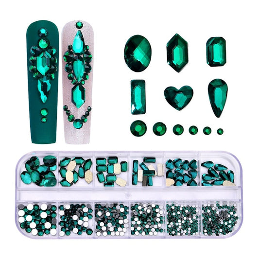 12 Grid Flat Bottom Shaped Nail Rhinestones Nail Decoration, Specification: 10 - Nail Stickers by PMC Jewellery | Online Shopping South Africa | PMC Jewellery | Buy Now Pay Later Mobicred