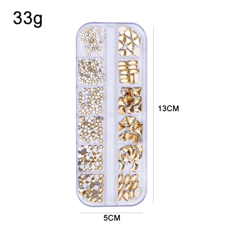 12 Grid Flat Bottom Shaped Nail Rhinestones Nail Decoration, Specification: 20 - Nail Stickers by PMC Jewellery | Online Shopping South Africa | PMC Jewellery | Buy Now Pay Later Mobicred