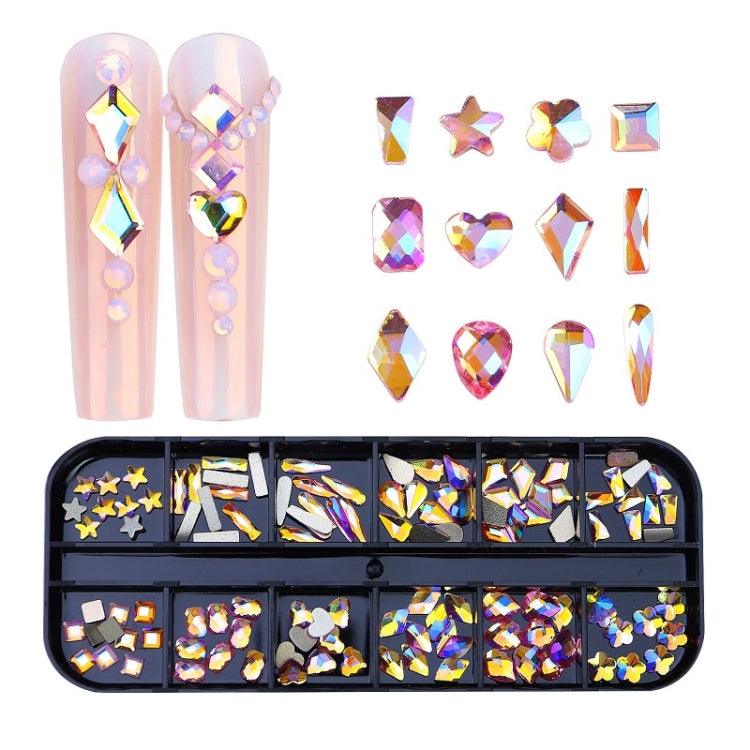 12 Grid Flat Bottom Shaped Nail Rhinestones Nail Decoration, Specification: 25 - Nail Stickers by PMC Jewellery | Online Shopping South Africa | PMC Jewellery | Buy Now Pay Later Mobicred